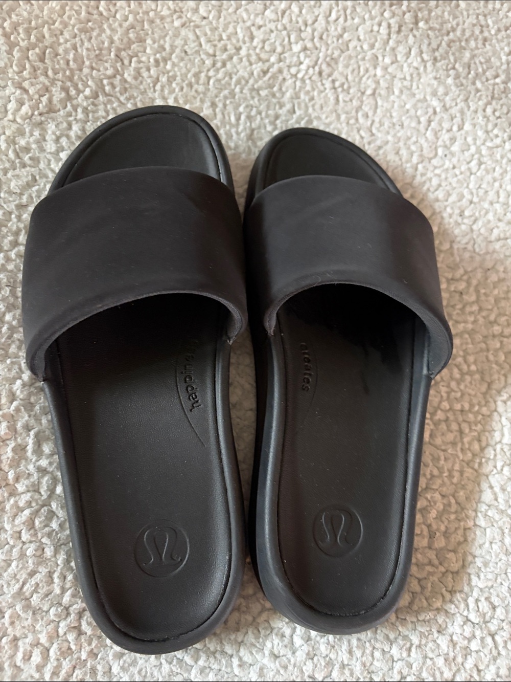 Women’s size 7 Lululemon athletica Black Slide Sandals